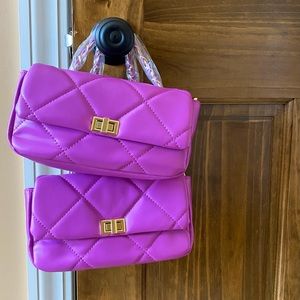 Purple flap bag